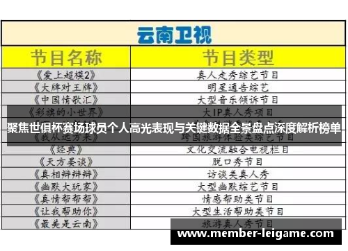 聚焦世俱杯赛场球员个人高光表现与关键数据全景盘点深度解析榜单 聚焦世俱杯赛场球员个人高光表现与关键数据全景盘点深度解析榜单